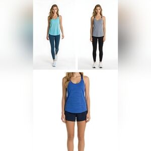 Nike Women's Three Athletic Racerback Tops Bundle - Blue/Gray/Teal - Size Small